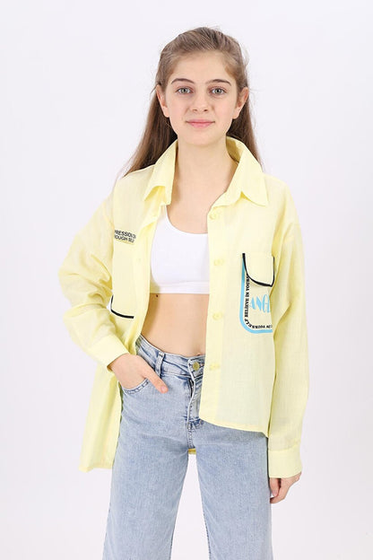 Girl's Paneled Shirt 9-14 Years Lx193