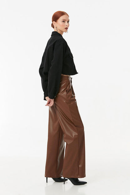 Crop Gabardine Jacket with Tasseled Hem