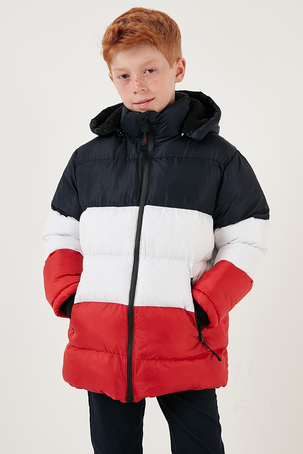 Removable Hooded Puffer Coat with Plush Lining 57611967