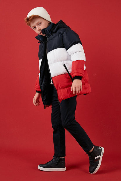 Removable Hooded Puffer Coat with Plush Lining 57611967