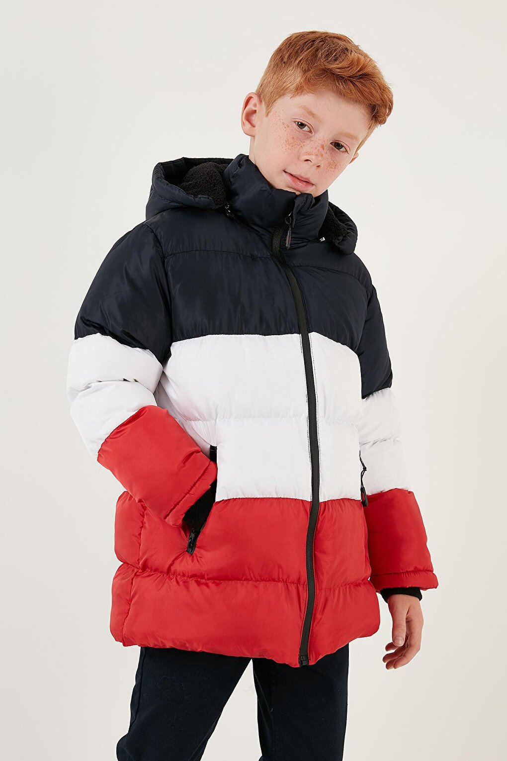 Removable Hooded Puffer Coat with Plush Lining 57611967