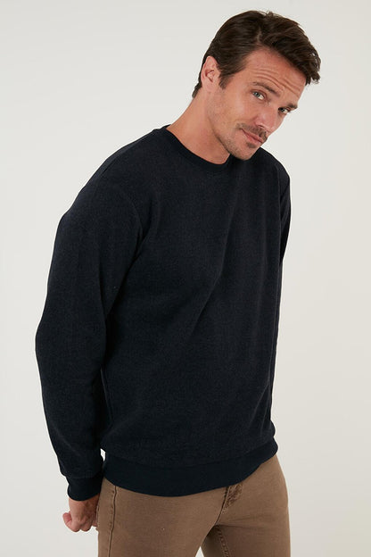 Slim Fit Crew Neck Cotton Sweater 456201