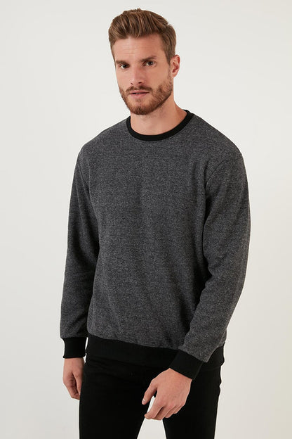 Slim Fit Crew Neck Cotton Sweater 456201