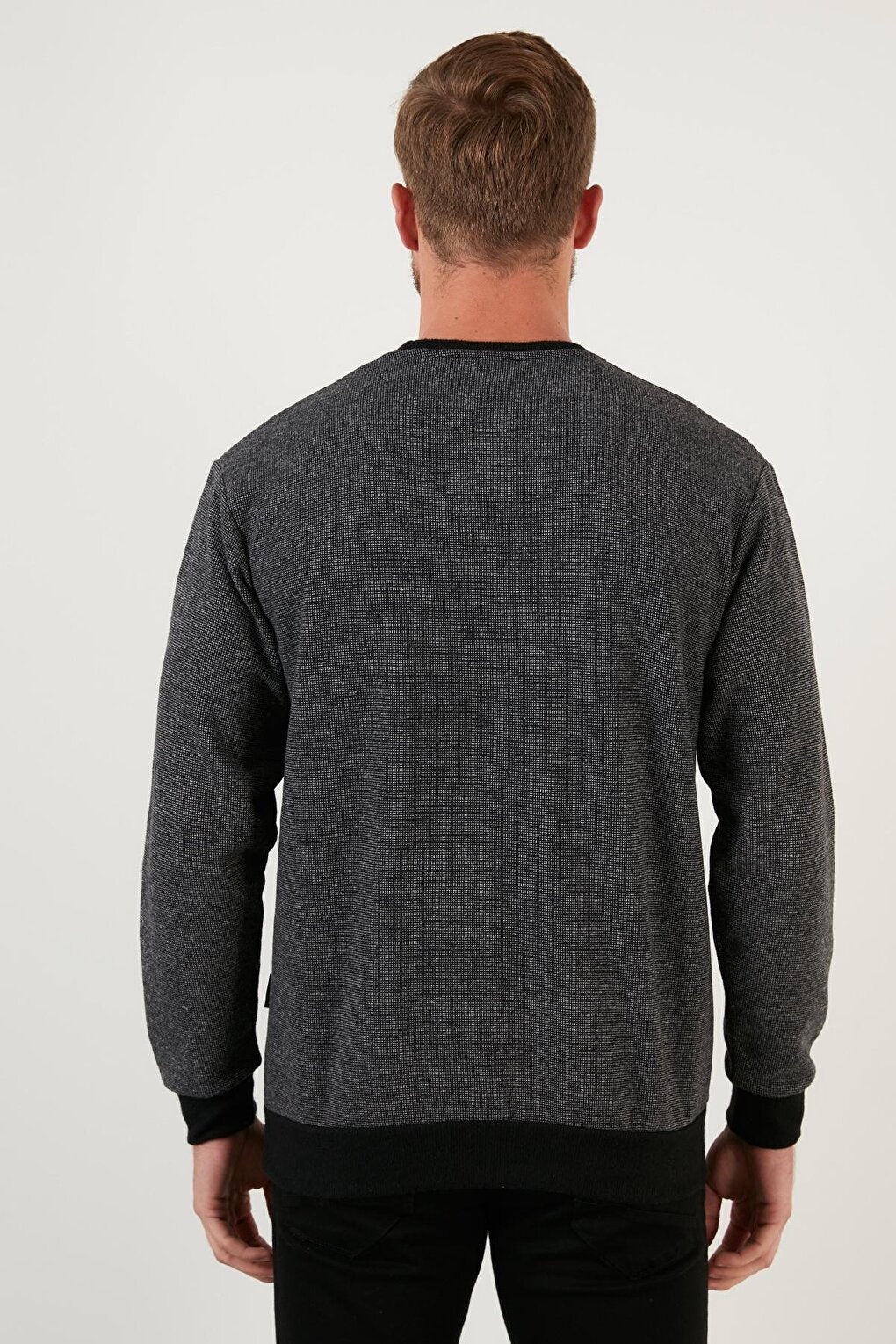 Slim Fit Crew Neck Cotton Sweater 456201