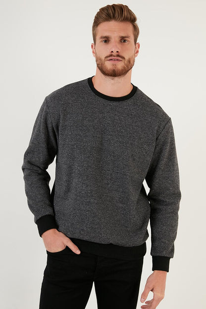 Slim Fit Crew Neck Cotton Sweater 456201