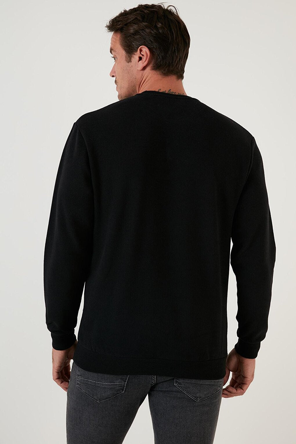 Slim Fit Crew Neck Cotton Sweater 456201