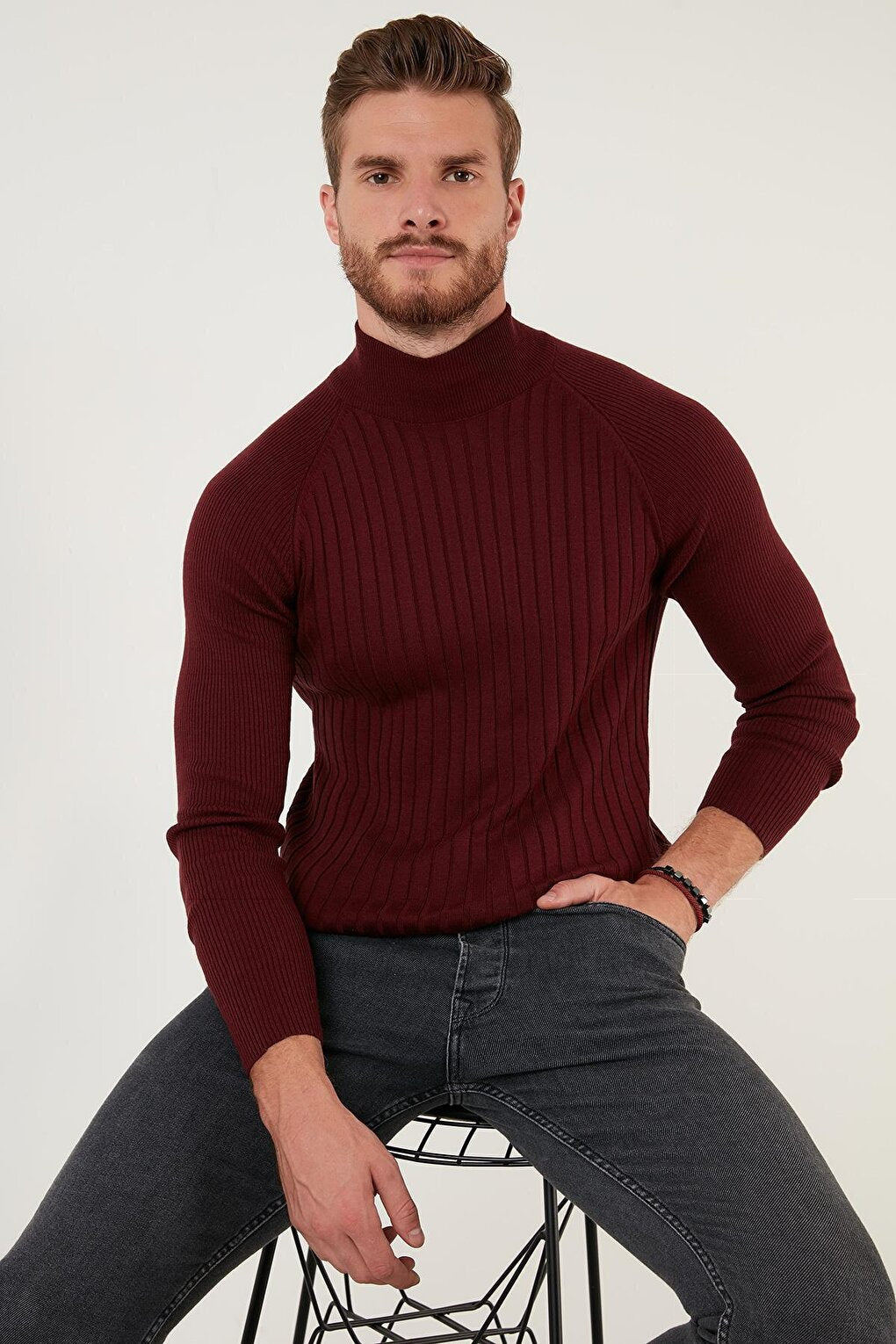 Cotton Slim Fit Half Turtleneck Sweater 6353461