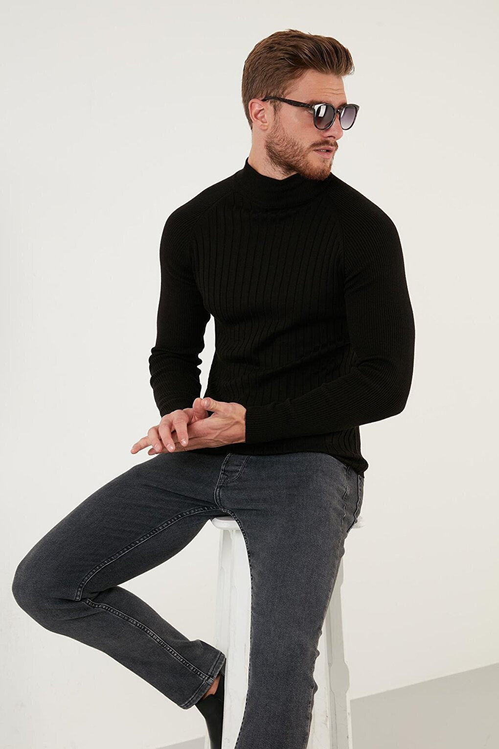 Cotton Slim Fit Half Turtleneck Sweater 6353461