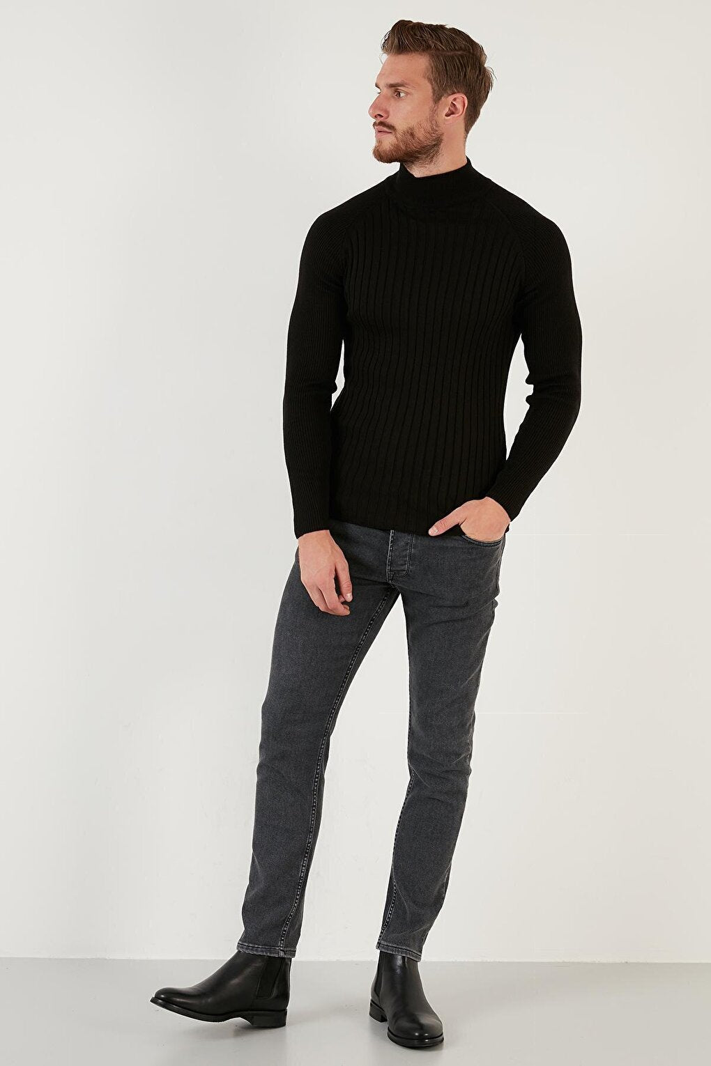 Cotton Slim Fit Half Turtleneck Sweater 6353461