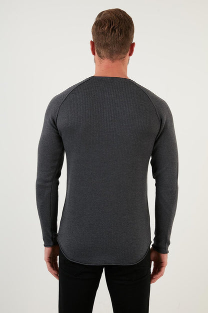 Regular Fit Crew Neck Cotton Sweater 6353420