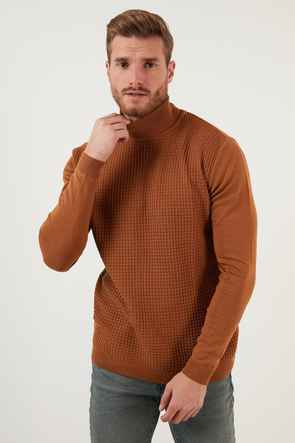 Regular Fit Turtleneck Cotton Knitwear Sweater 6353462