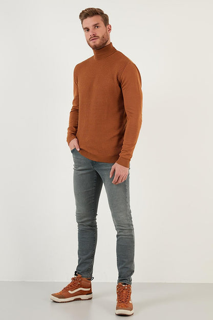 Regular Fit Turtleneck Cotton Knitwear Sweater 6353462