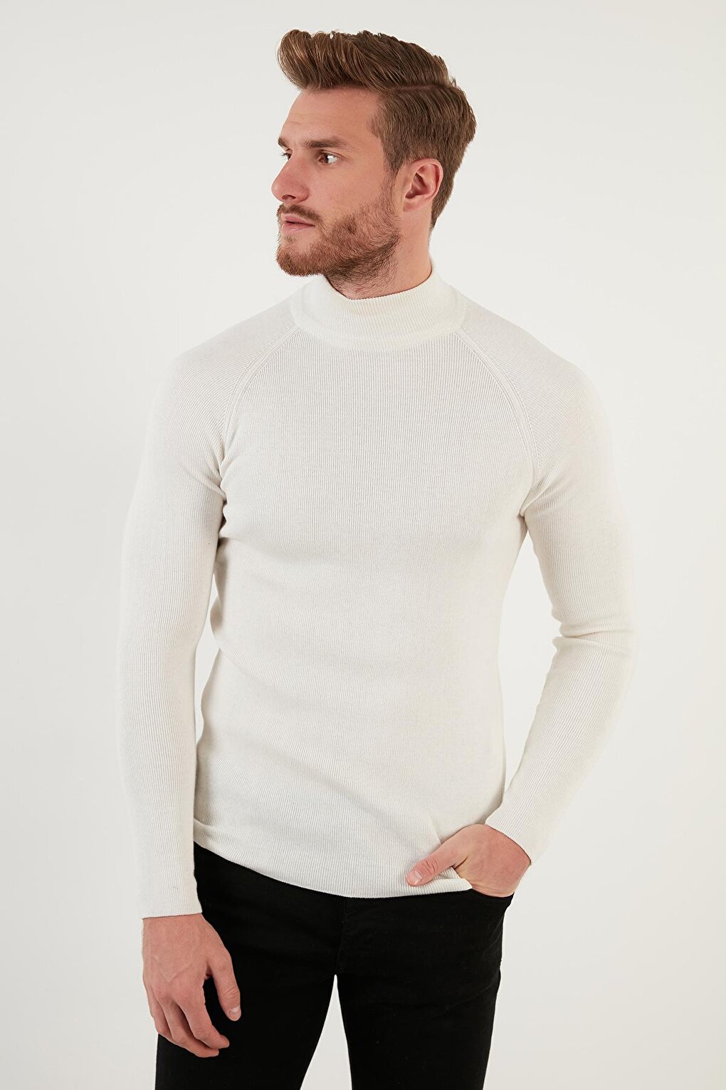 Slim Fit Turtleneck Cotton Knitwear Sweater 6353460