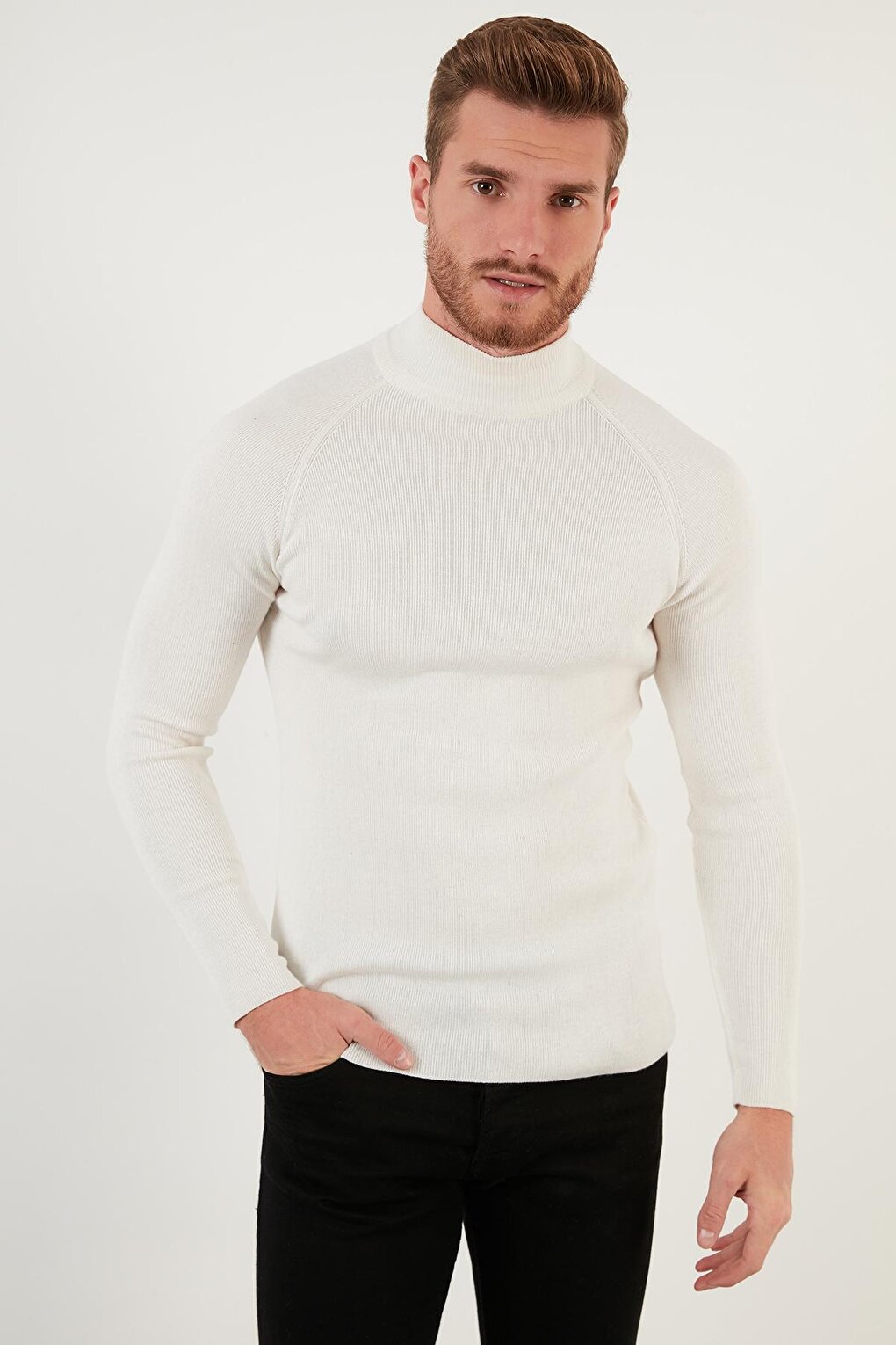 Slim Fit Turtleneck Cotton Knitwear Sweater 6353460