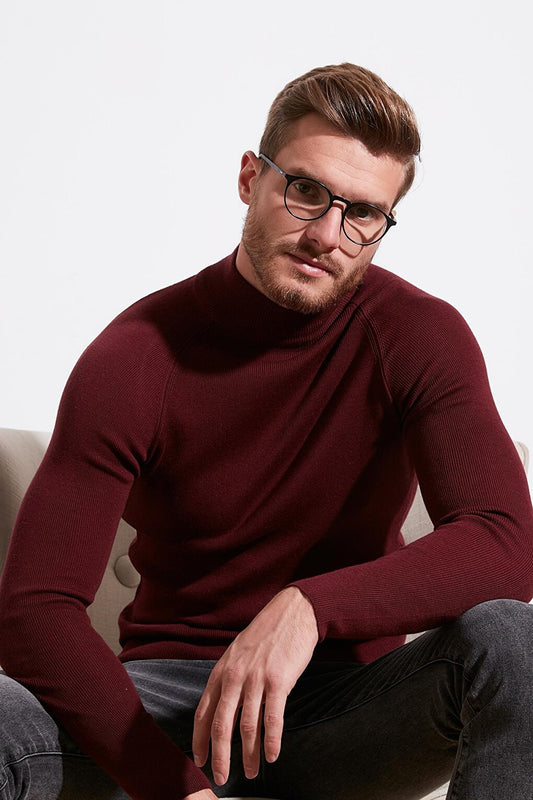 Slim Fit Turtleneck Cotton Knitwear Sweater 6353460