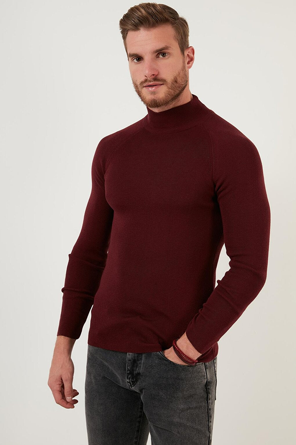 Slim Fit Turtleneck Cotton Knitwear Sweater 6353460