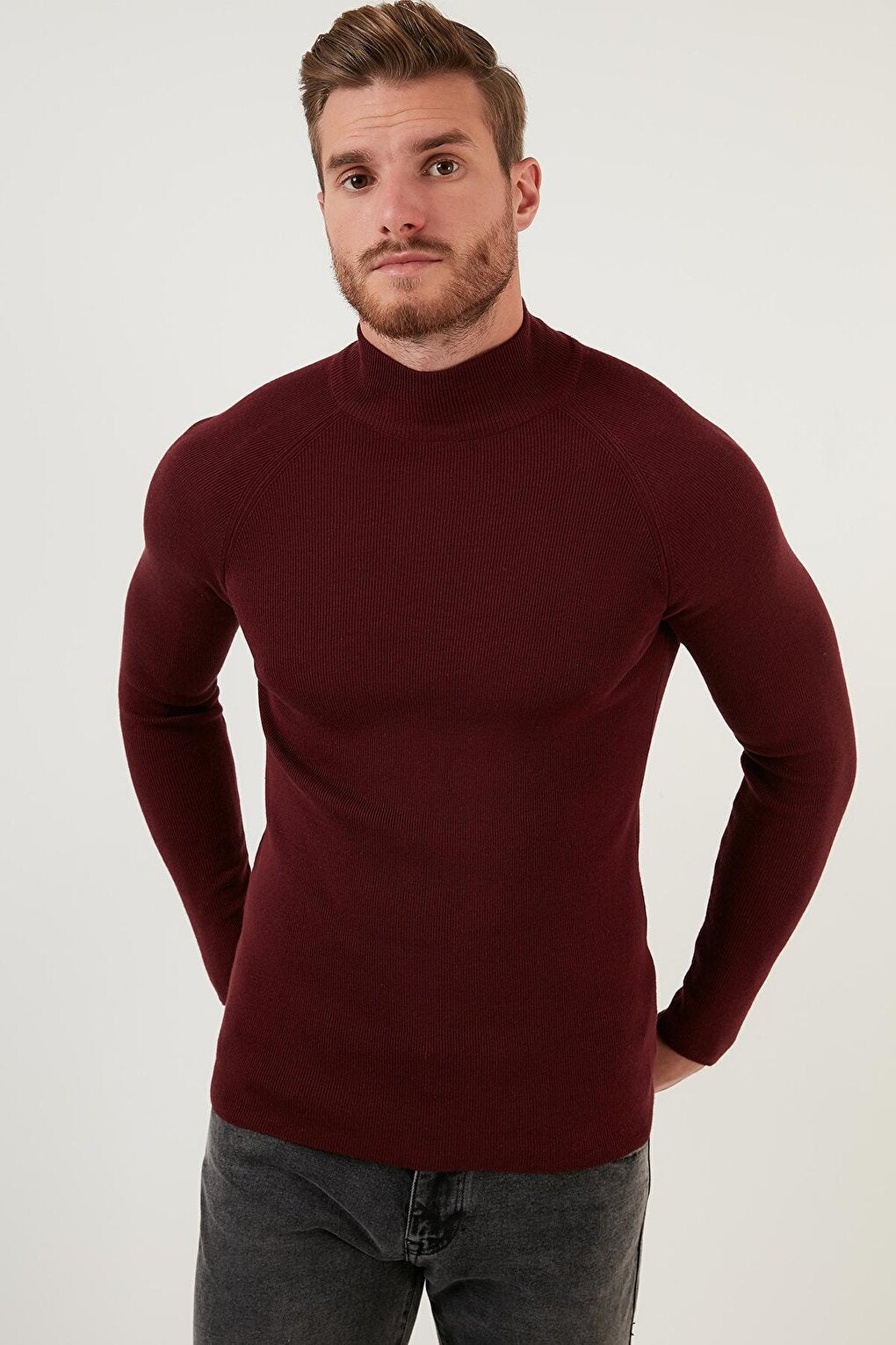 Slim Fit Turtleneck Cotton Knitwear Sweater 6353460