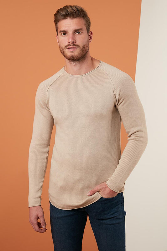 Regular Fit Crew Neck Cotton Sweater 6353420