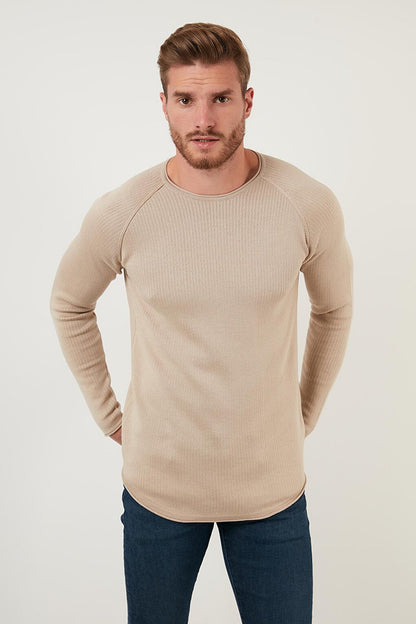 Regular Fit Crew Neck Cotton Sweater 6353420