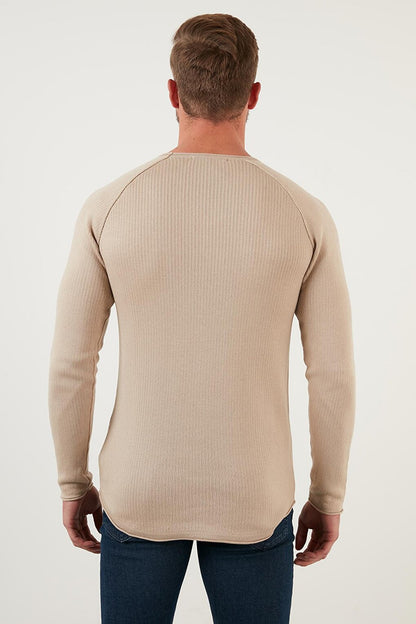 Regular Fit Crew Neck Cotton Sweater 6353420