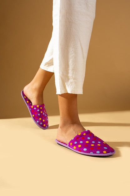 Warm Lining Polka Dot Comfortable Mold Women's Home Slippers BNK355