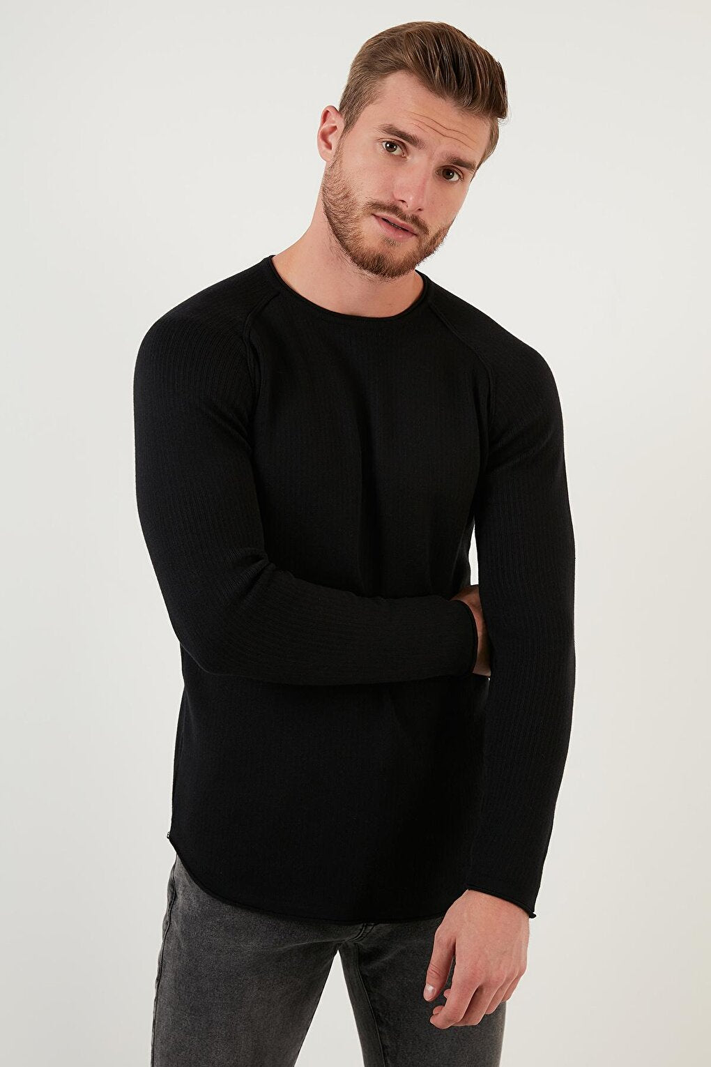 Regular Fit Crew Neck Cotton Sweater 6353420