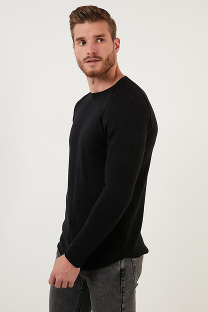 Regular Fit Crew Neck Cotton Sweater 6353420