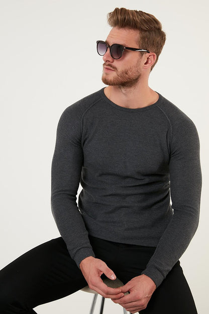 Slim Fit Crew Neck Cotton Knitwear Sweater 6353418