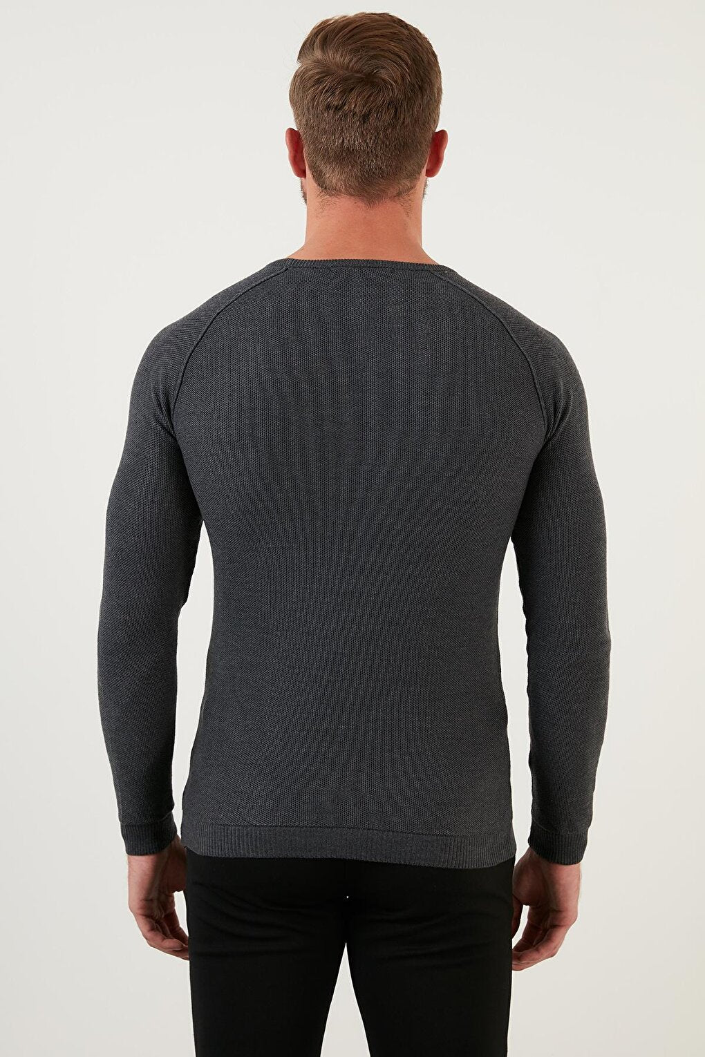 Slim Fit Crew Neck Cotton Knitwear Sweater 6353418