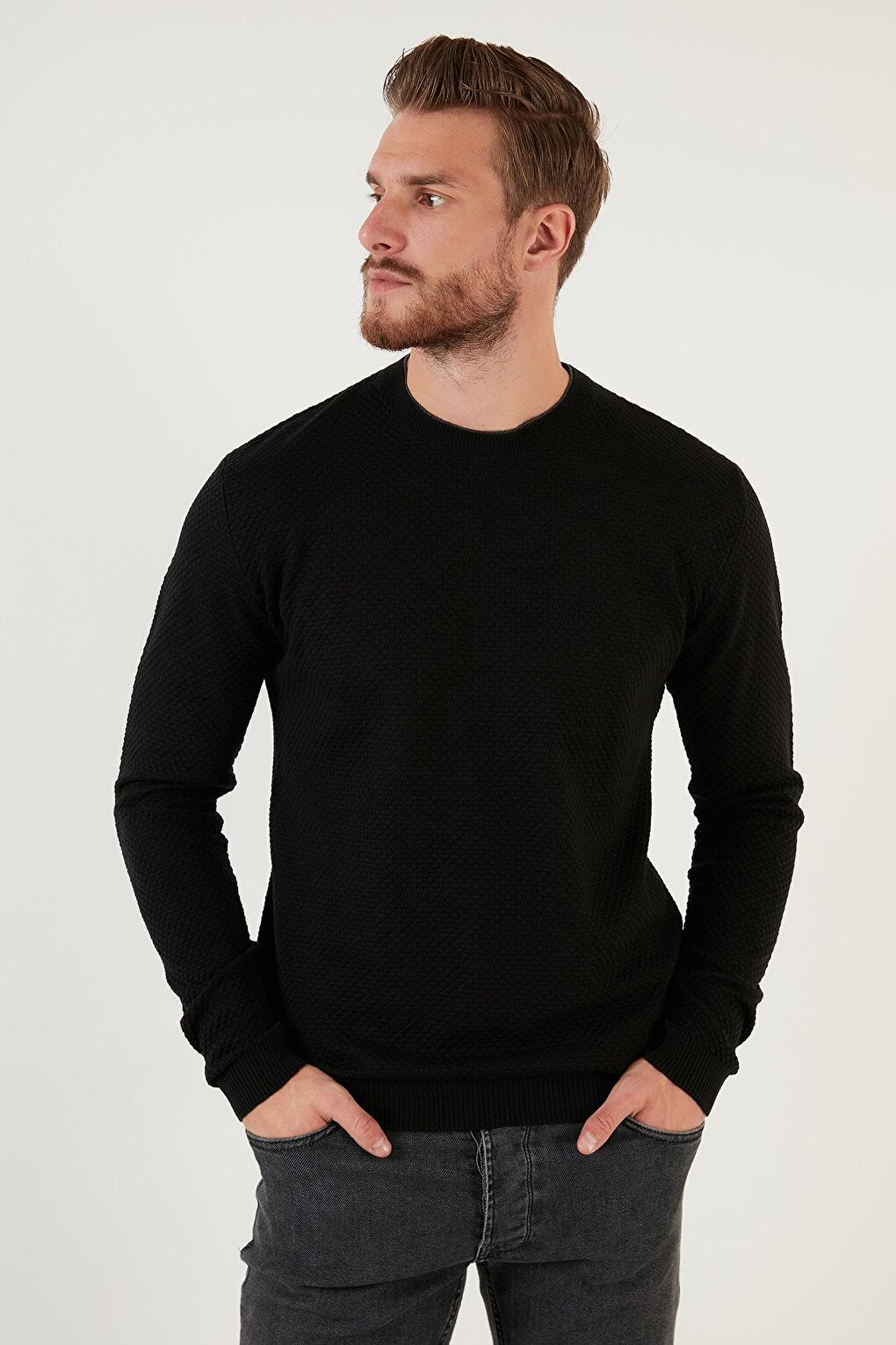 Cotton Slim Fit Crew Neck Sweater 6353401