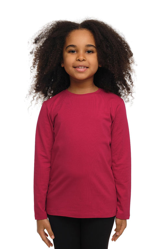 Dark Fuchsia Unisex Crew Neck Long Sleeve T-Shirt