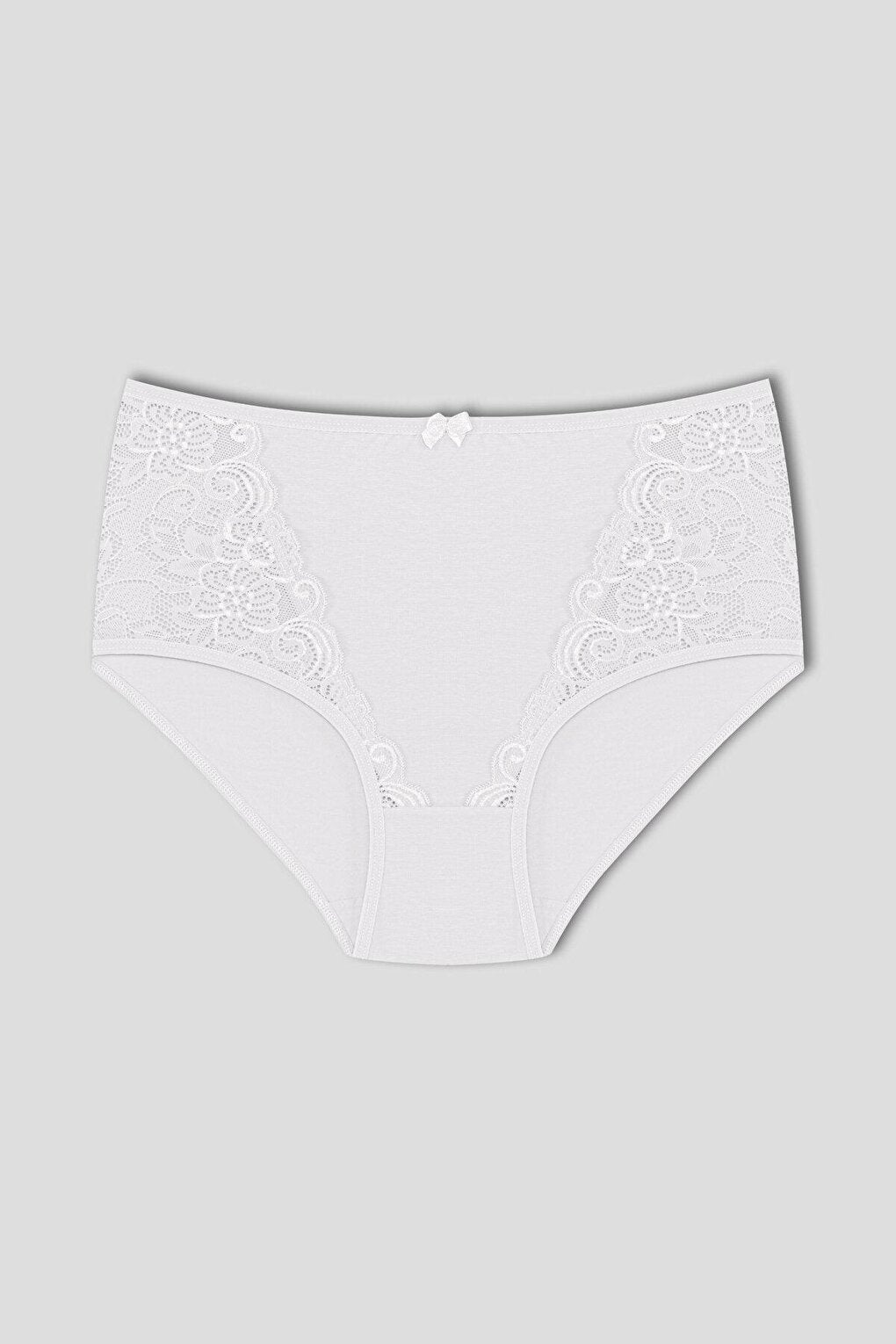 Cotton Front Lace Detail High Waist Plus Size Women's Panties 3-Piece