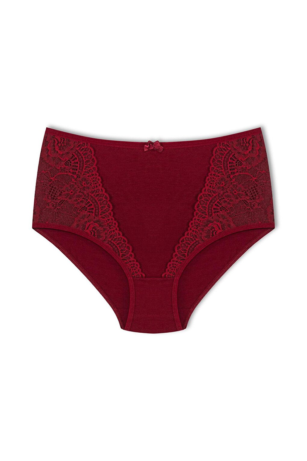 Cotton Front Lace Detail High Waist Plus Size Women's Panties 2-pack