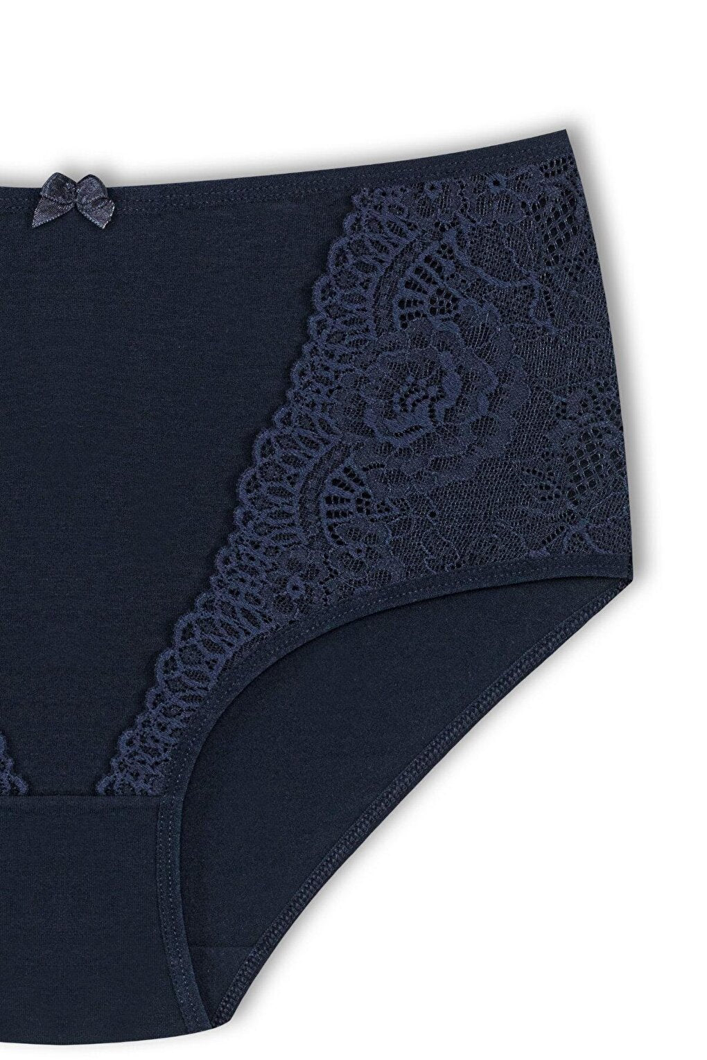 Cotton Front Lace Detail High Waist Plus Size Women's Panties 3-Piece