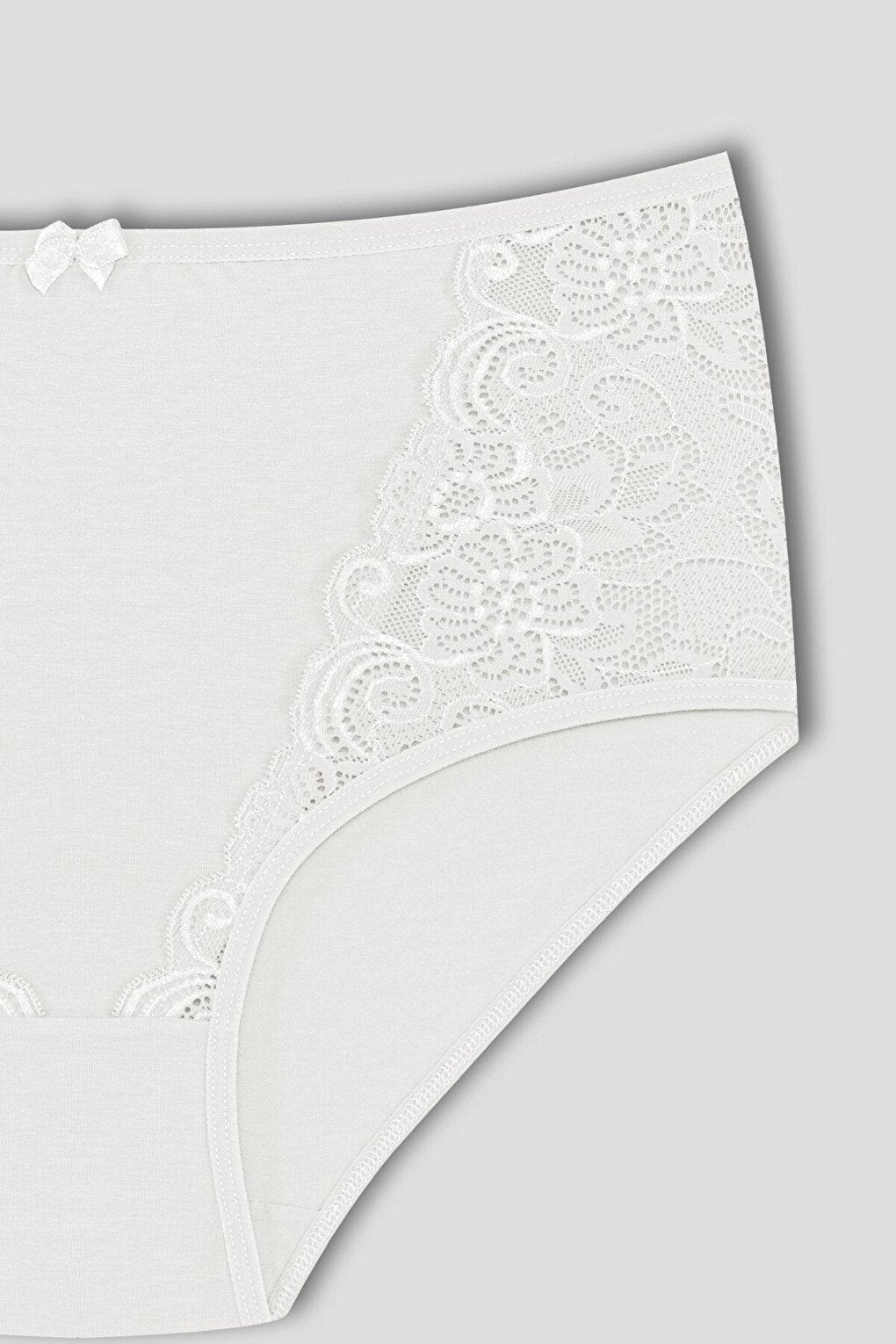 Cotton Front Lace Detail High Waist Plus Size Women's Panties