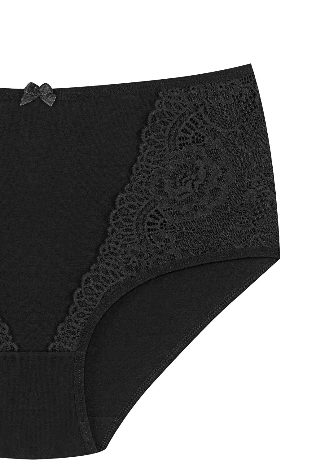 Cotton Front Lace Detail High Waist Plus Size Women's Panties