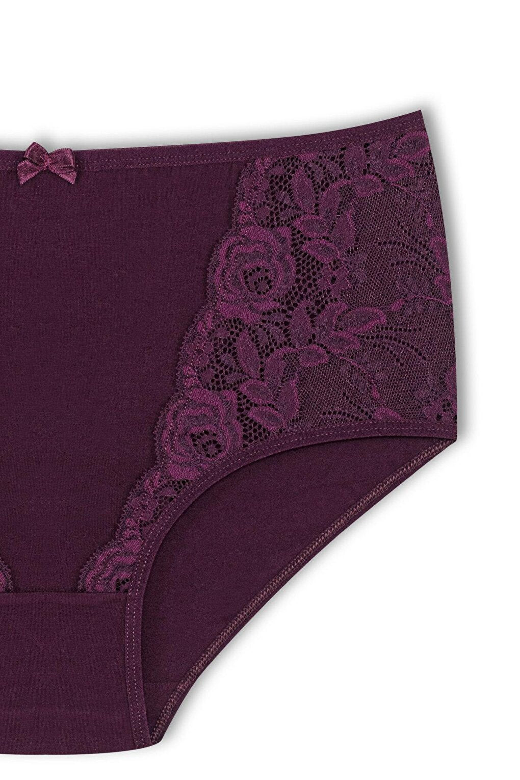 Cotton Front Lace Detail High Waist Plus Size Women's Panties 2-pack