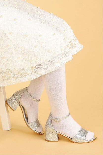 769 Sand Glitter Daily Girl's 4 Cm Heeled Sandals Shoes