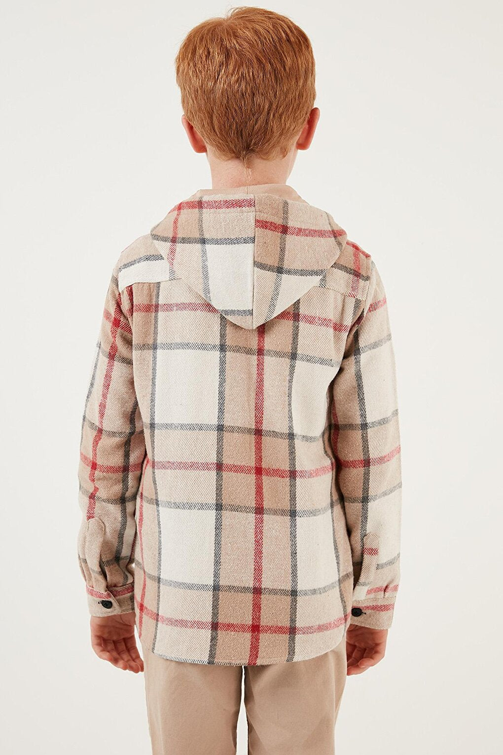 Hooded Pocketed Plaid Lumberjack Shirt CF24W81782