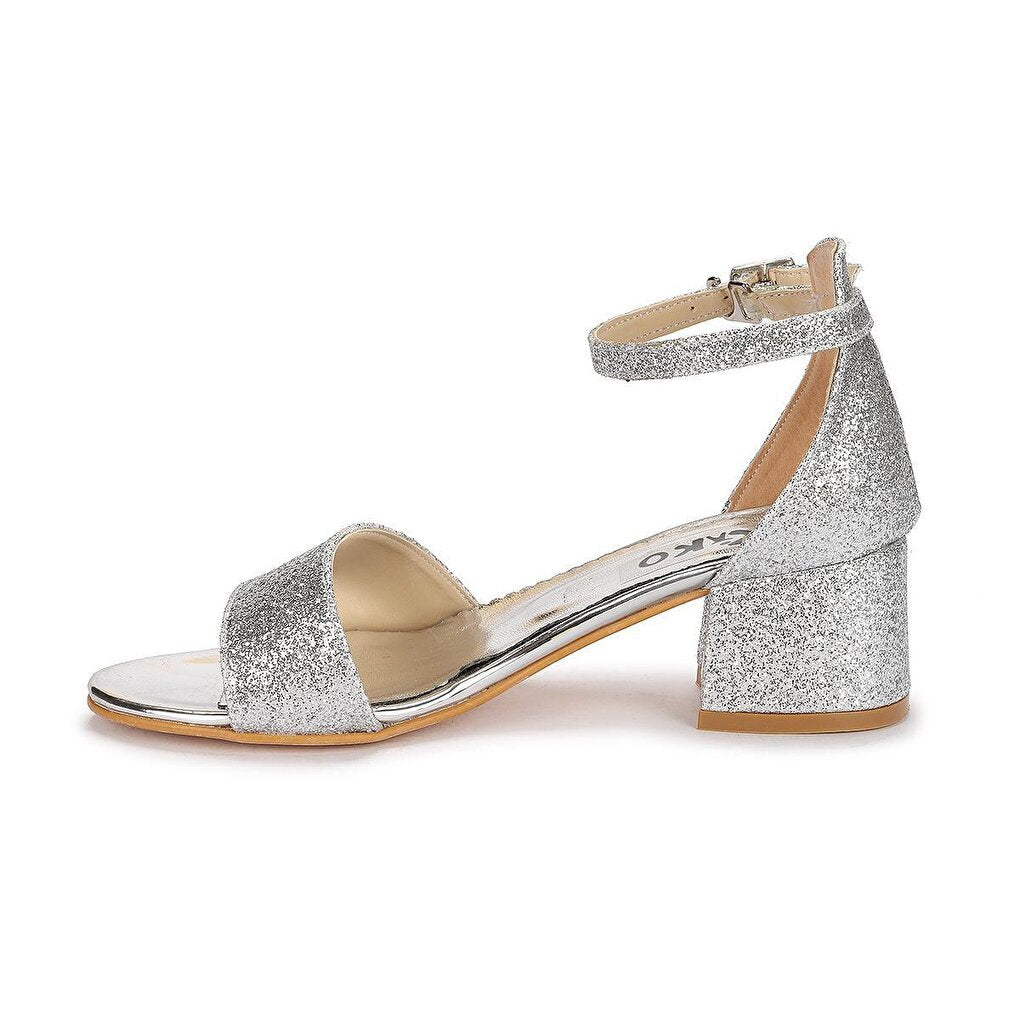 769 Sand Glitter Daily Girl's 4 Cm Heeled Sandals Shoes