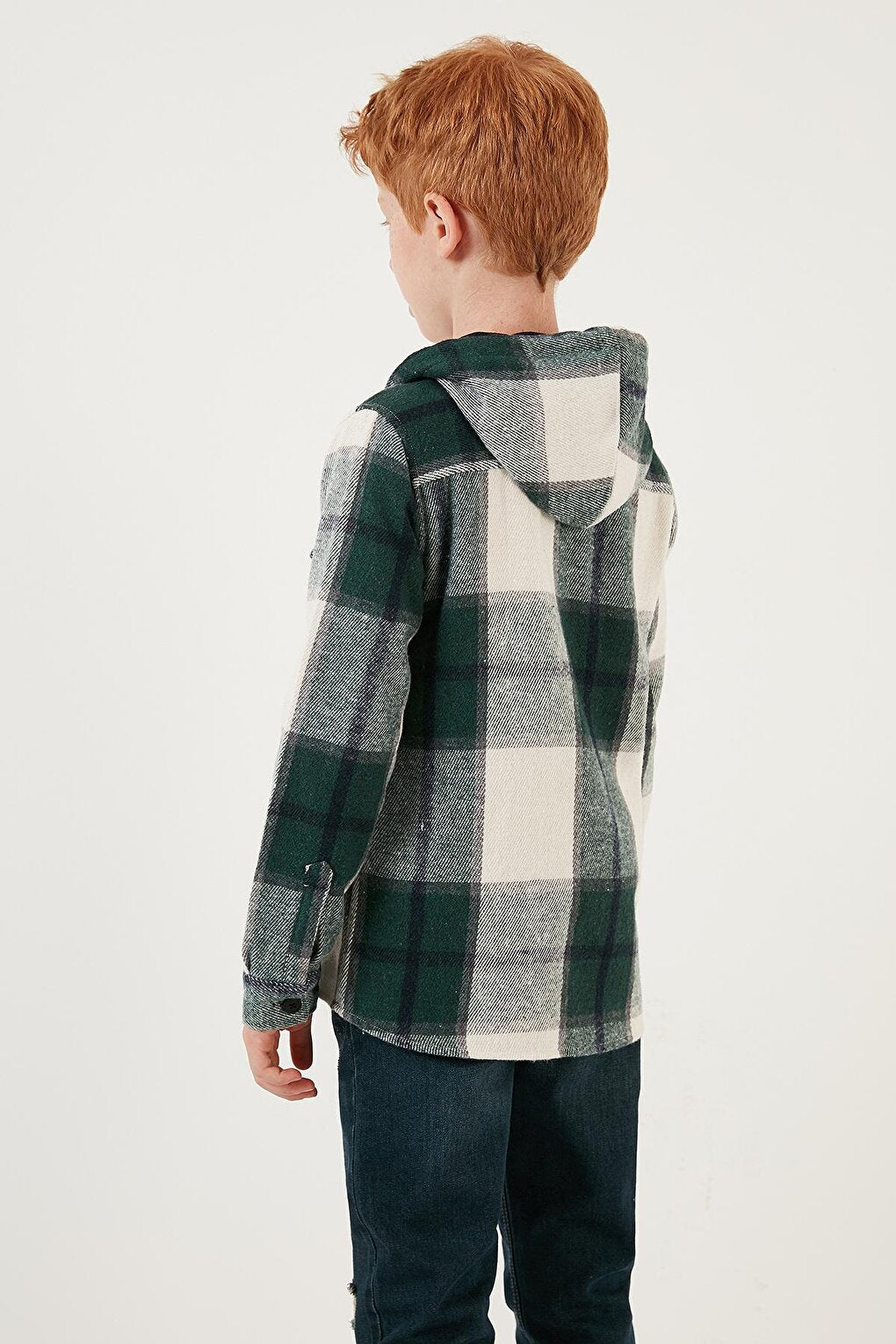 Hooded Pocketed Plaid Lumberjack Shirt CF24W81782