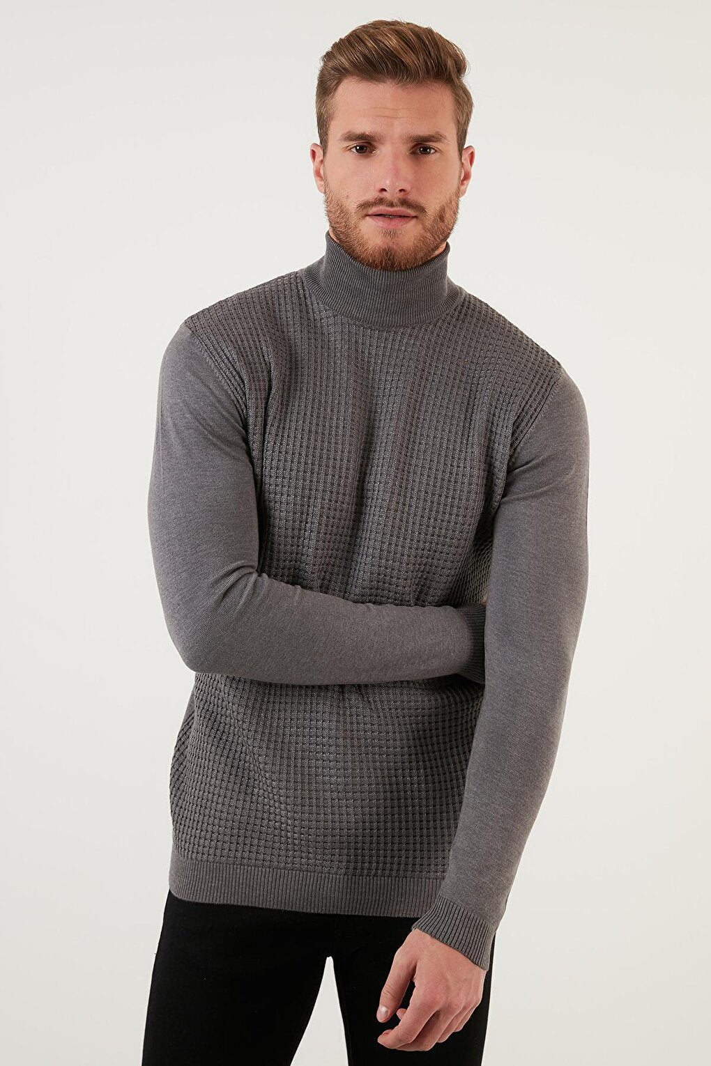 Regular Fit Turtleneck Cotton Knitwear Sweater 6353462