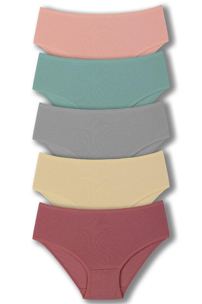 Cotton Ribbed High Waist Plus Size Women's Panties 5-pack