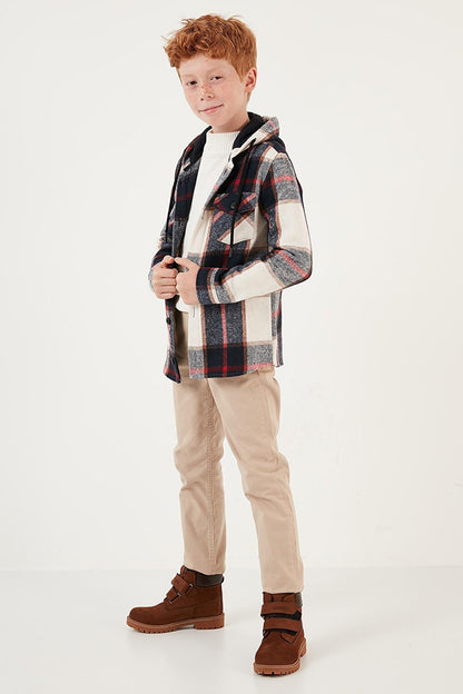 Hooded Pocketed Plaid Lumberjack Shirt CF24W81782