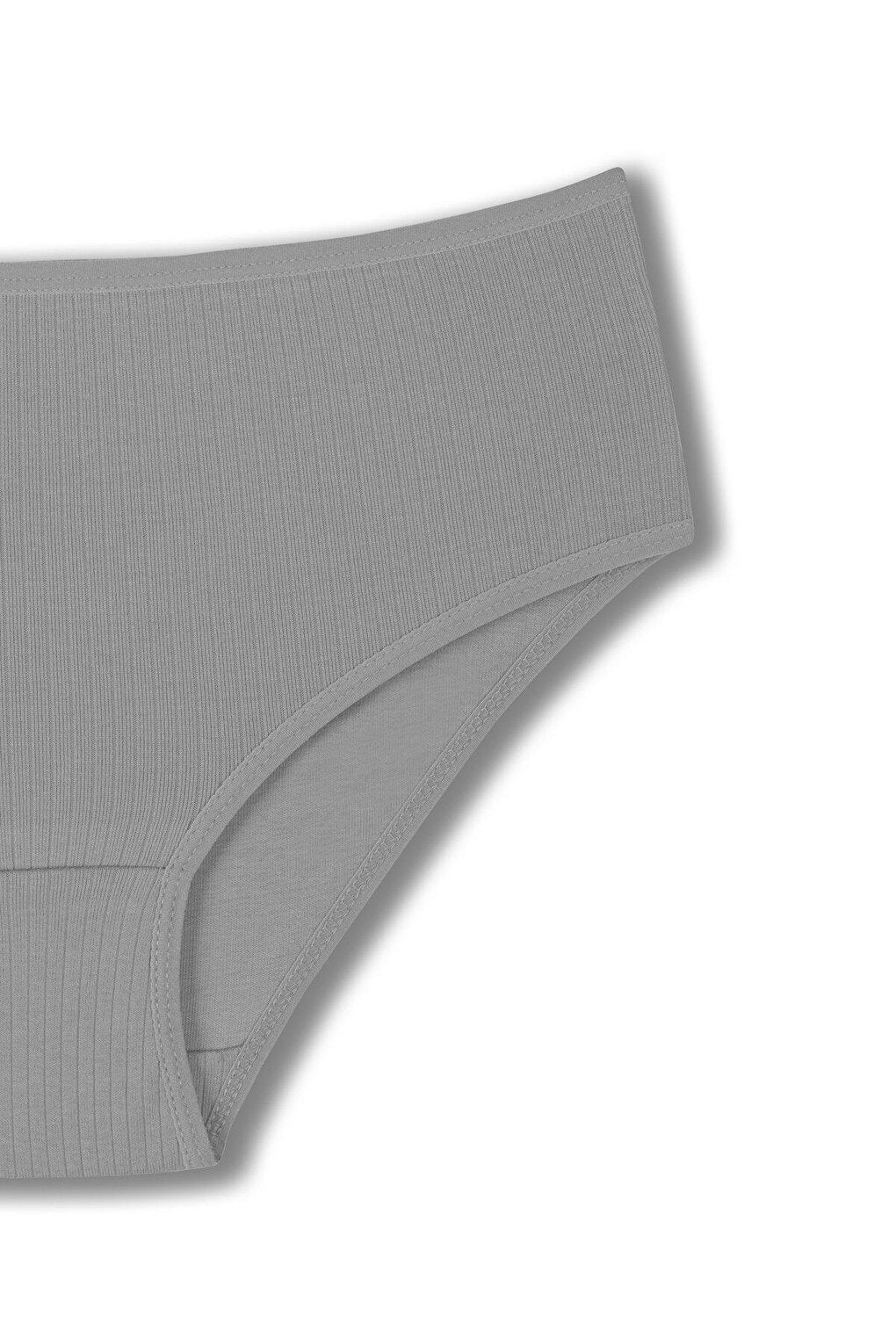 Cotton Ribbed High Waist Plus Size Women's Panties 5-pack