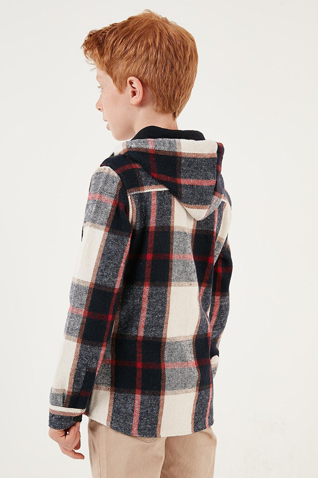 Hooded Pocketed Plaid Lumberjack Shirt CF24W81782