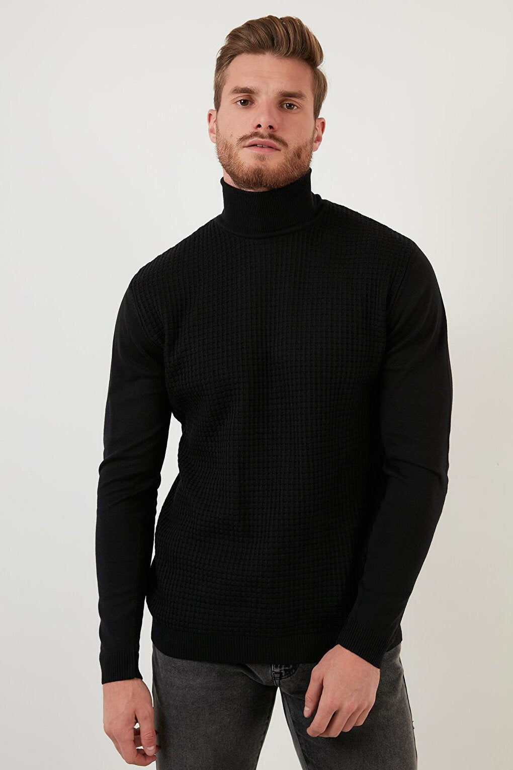 Regular Fit Turtleneck Cotton Knitwear Sweater 6353462