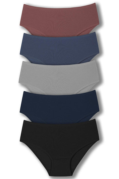 Cotton Ribbed High Waist Plus Size Women's Panties 5-pack