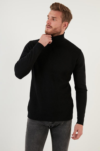 Regular Fit Turtleneck Cotton Knitwear Sweater 6353462