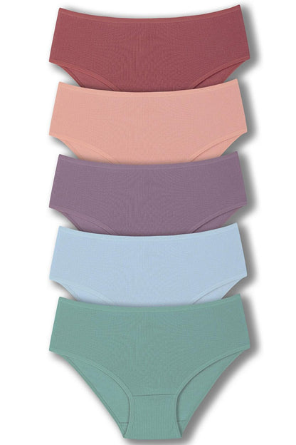 Cotton Ribbed High Waist Plus Size Women's Panties 5-pack